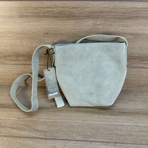 NWT‎ Margot New York Kaye Mini Bucket Tote Bag Soft Green Suede Crossbody